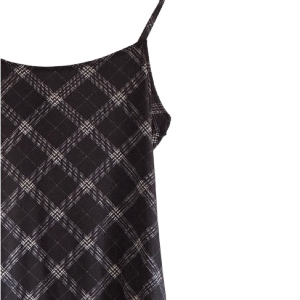 Black Plaid Bodycon Slip Mini Dress M - Picture 3 of 7